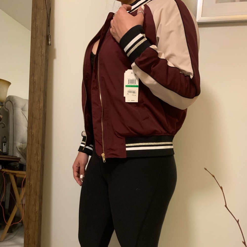 NWT Red/Seed combo Bomber Jacket